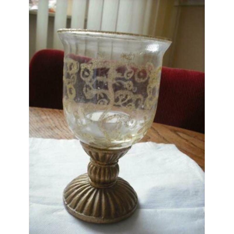 2 Glazen Sfeerlichten / Windlichten,(adv.044E)