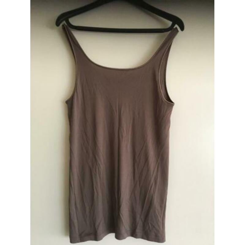 NIEUW chic topje MEY taupe hemdje spaghettitop 12.50 euro