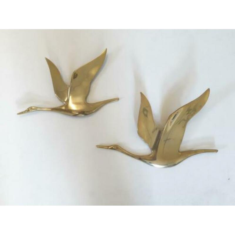 Vintage Hollywood regency koperen vogels