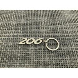 Peugeot 206 zilveren sleutelhanger