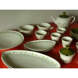Retro vintage Fris Edam Deco 500 serviesgoed - W.H. de Vries