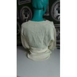 Vintage creme trui met bijpassende ceintuur mt 38 - TR3