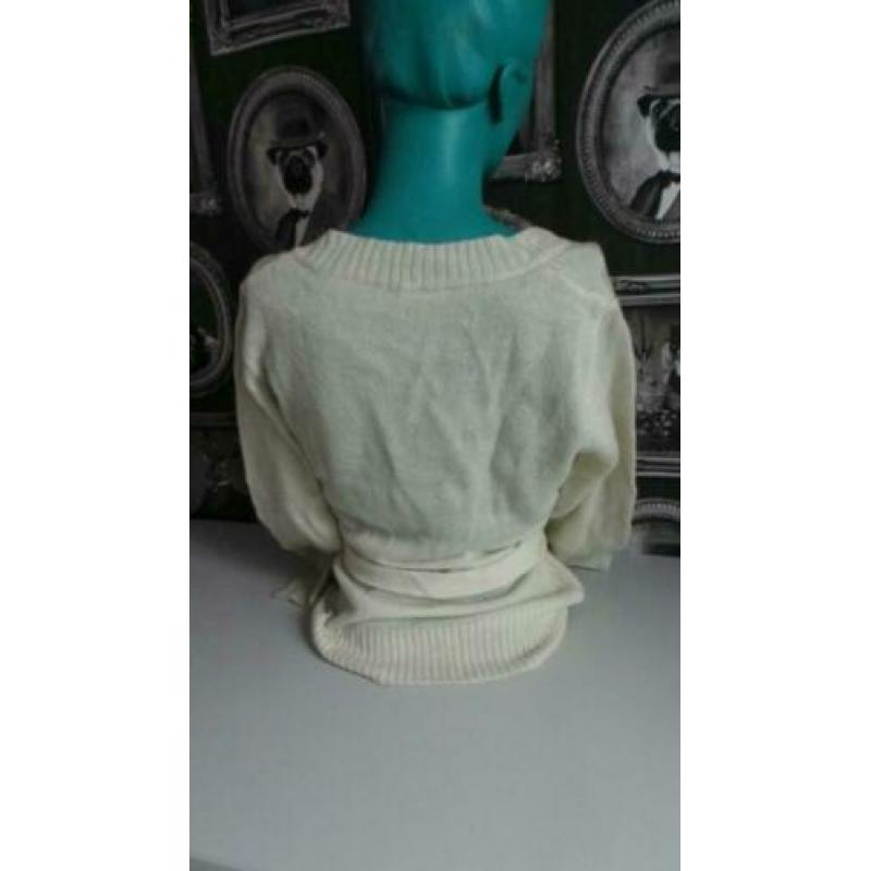 Vintage creme trui met bijpassende ceintuur mt 38 - TR3