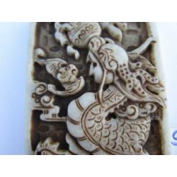 Oude amulet hanger van chinese jade draak 976 #