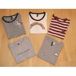 5 shirts H&M Divided maat XS en S