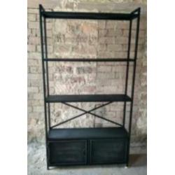 Prachtige Industriële metale kast 120cm.deuren laagste prijs