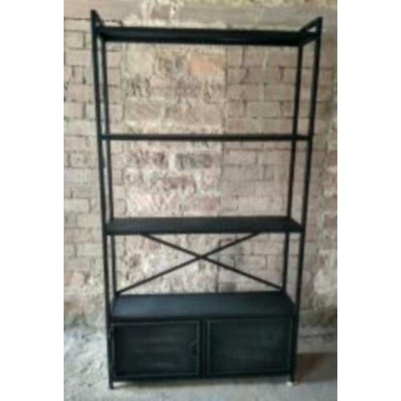 Prachtige Industriële metale kast 120cm.deuren laagste prijs