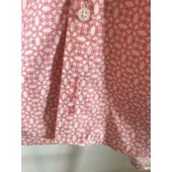 Ben Sherman: herenoverhemd korte mouw, roze patroon - maat L