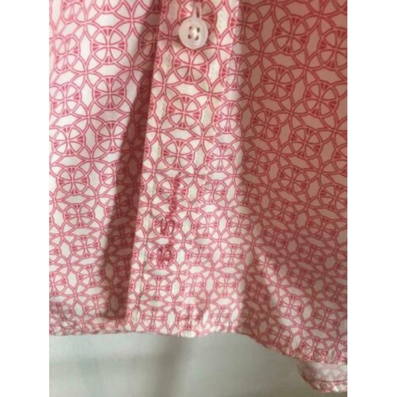 Ben Sherman: herenoverhemd korte mouw, roze patroon - maat L