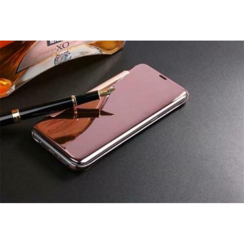 Clear View Cover Set voor Galaxy Note 8 _ Roze Goud