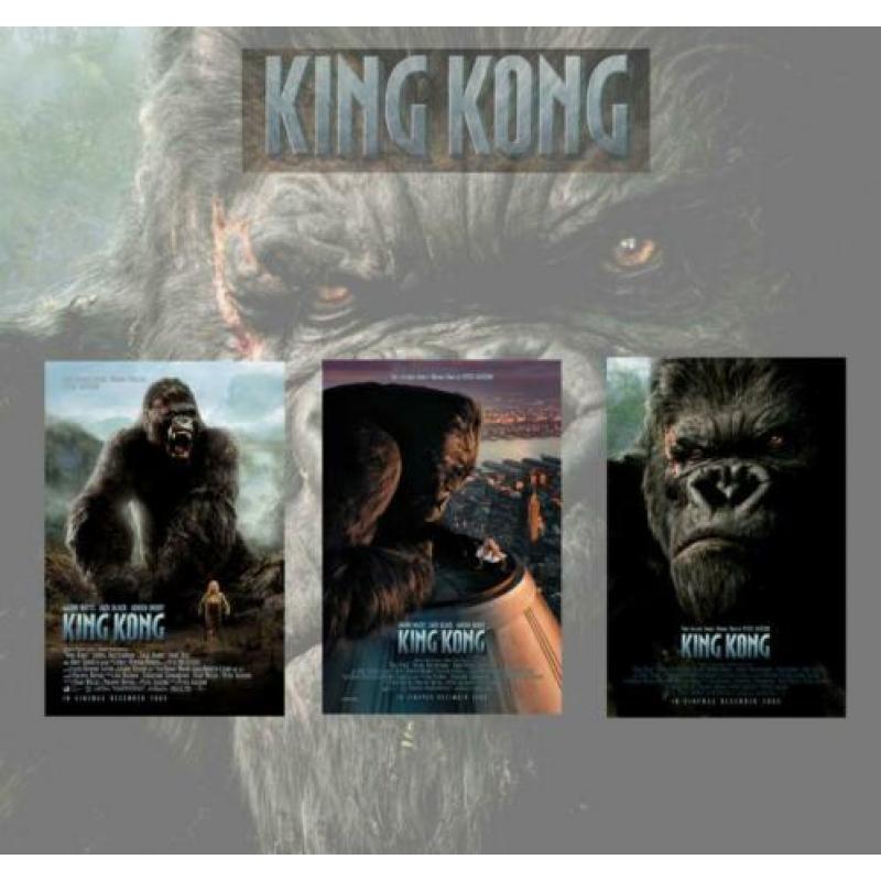 Set van 3 posters voor Peter Jackson’s King Kong film 2005
