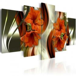 Canvas schilderij 5 luik Bloemen Abstract 240 x 112 cm