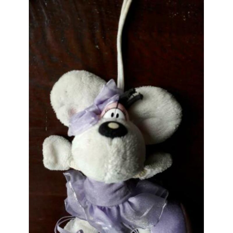 leuke knuffel muis (ook te gebruiken als sleutelhanger) 10cm