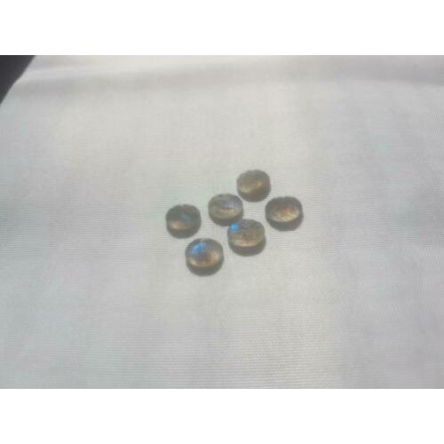 Labradoriet 6x en 2x - grijs, groen, blauw. totaal ± ct 35.
