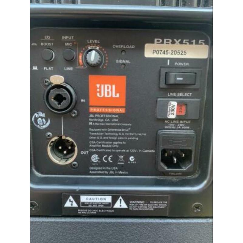 Zeer mooi jbl prx500 actieve geluidsset