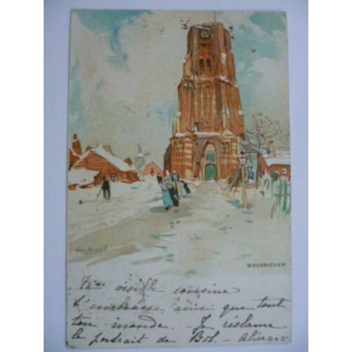 woudrichem een gesigneerd kaart verzonden vanaf belgie 1899