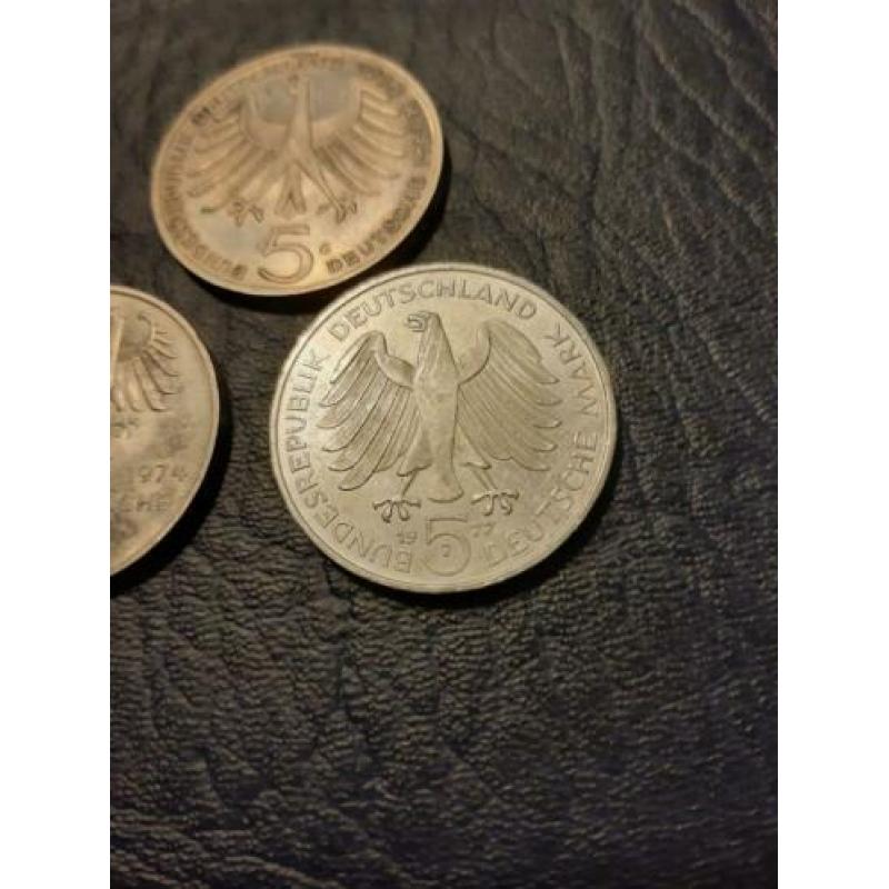 Duitsland 3 zilveren munten van 5 DM