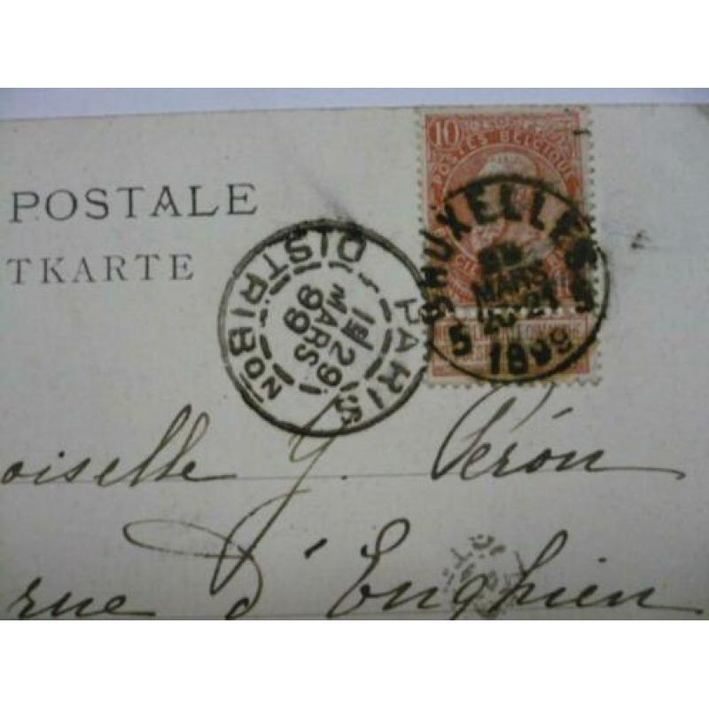 woudrichem een gesigneerd kaart verzonden vanaf belgie 1899