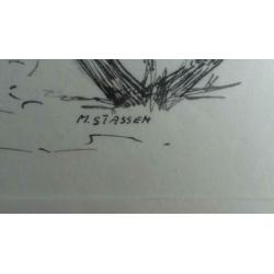 PENTEKENING * PAARD MET PLOEG * In Lijst *