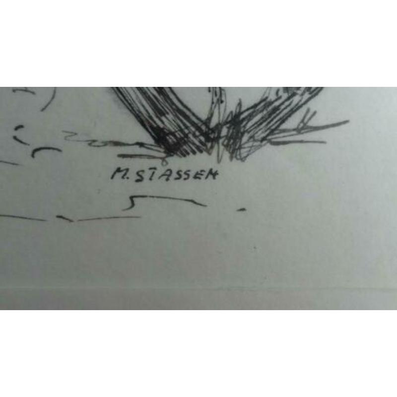 PENTEKENING * PAARD MET PLOEG * In Lijst *