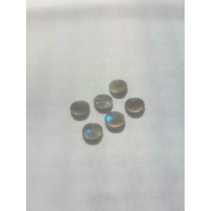 Labradoriet 6x en 2x - grijs, groen, blauw. totaal ± ct 35.