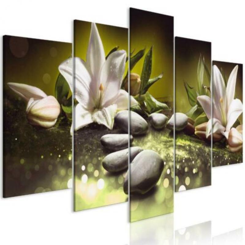 Canvas schilderij 5 luik Bloemen Abstract 240 x 112 cm