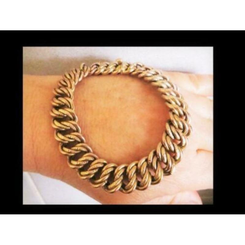 8K Geel Gouden Bijzonder Dubbele-Curve Armband!!!