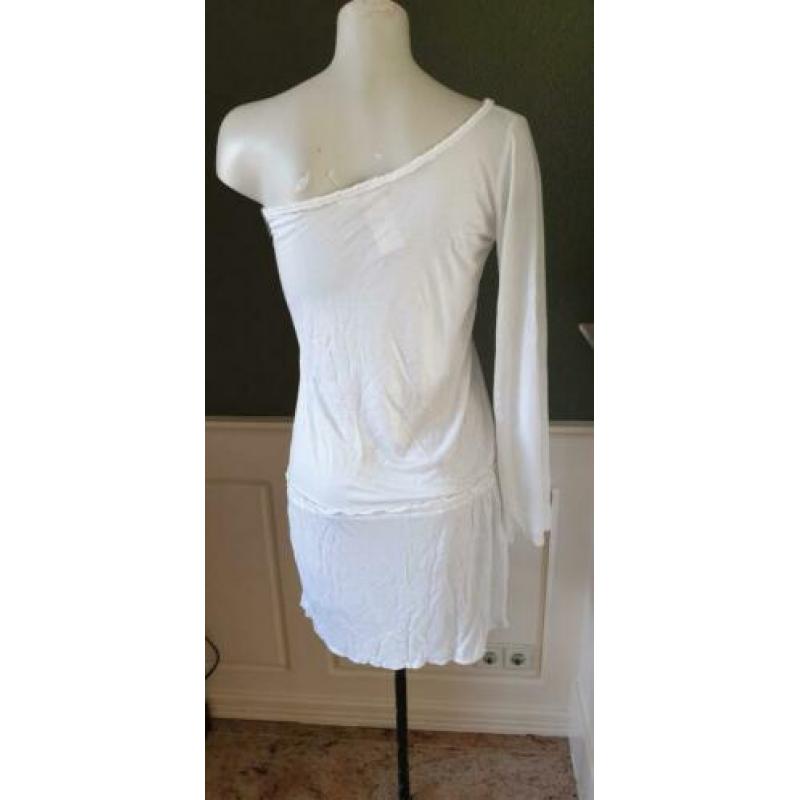 NIEUW DEBBIE KATZ tuniek met lange mouw S/M 38/40, wit, top