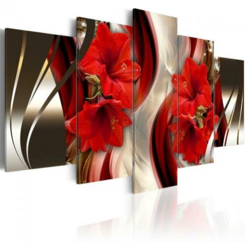 Canvas schilderij 5 luik Bloemen Abstract 240 x 112 cm