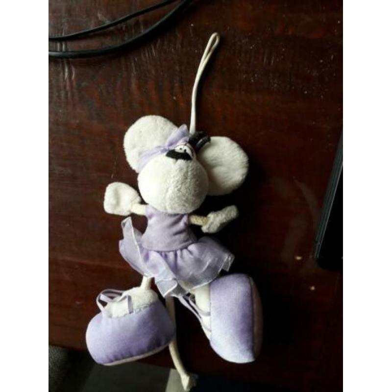 leuke knuffel muis (ook te gebruiken als sleutelhanger) 10cm