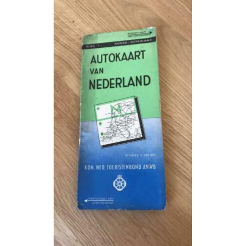 ANWB autokaart van Noord Nederland 1967