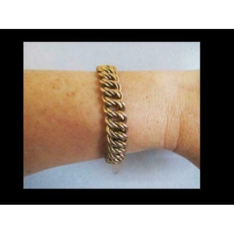 8K Geel Gouden Bijzonder Dubbele-Curve Armband!!!