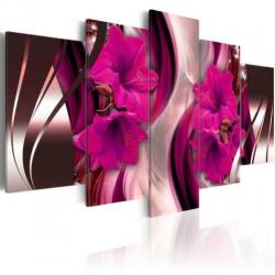 Canvas schilderij 5 luik Bloemen Abstract 240 x 112 cm