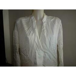 D4A Filippa K witte blouse tuniek zijden achtig overslagje S