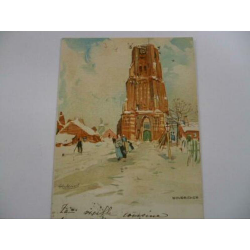 woudrichem een gesigneerd kaart verzonden vanaf belgie 1899