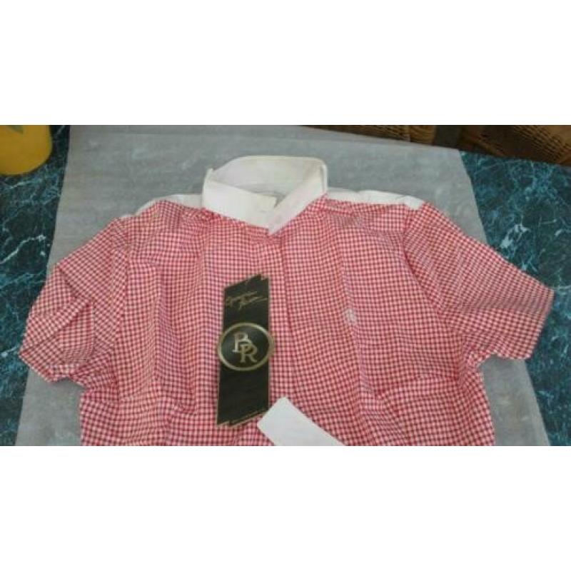 BR Rijblouse XL korte mouw rood geruit