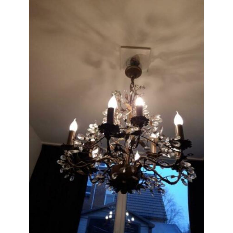 Kristal kroonluchter bloemvormig 9 lamp