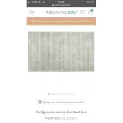 Vloerkleed Jane Westwing lichtgrijs viscose