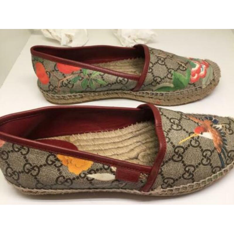 Gucci espadrilles suprème canvas met leer maat 37/37,5