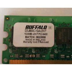 Buffalo 3 x 1 GB geheugen. PC2-6400 800 MHz