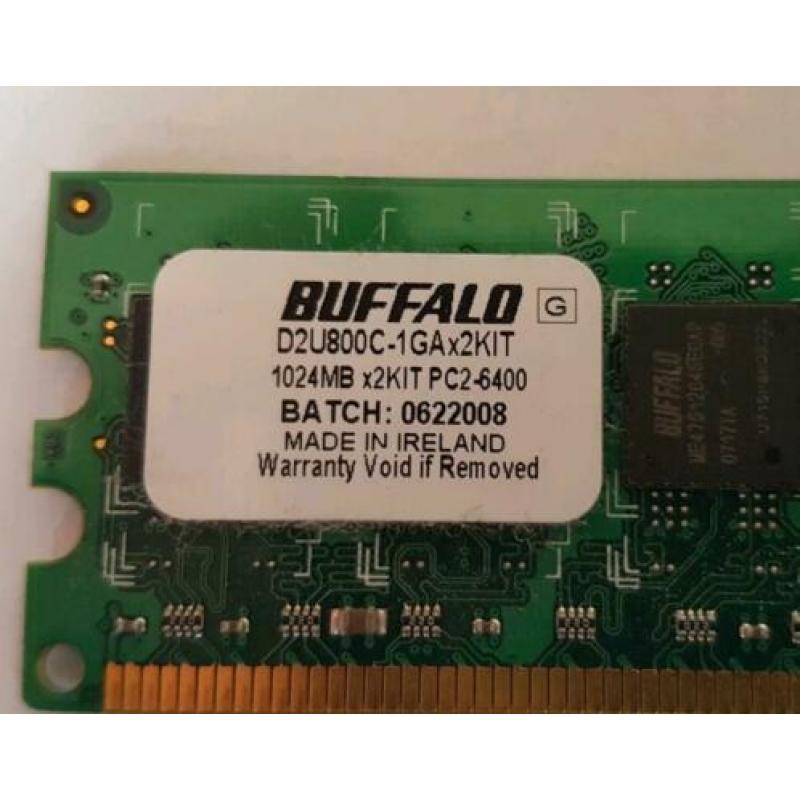 Buffalo 3 x 1 GB geheugen. PC2-6400 800 MHz