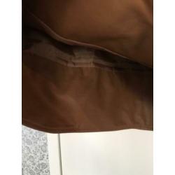 MS Mode bruin camel skai leer rok voering mt 52