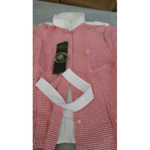 BR Rijblouse XL korte mouw rood geruit