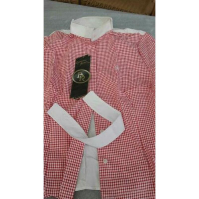 BR Rijblouse XL korte mouw rood geruit