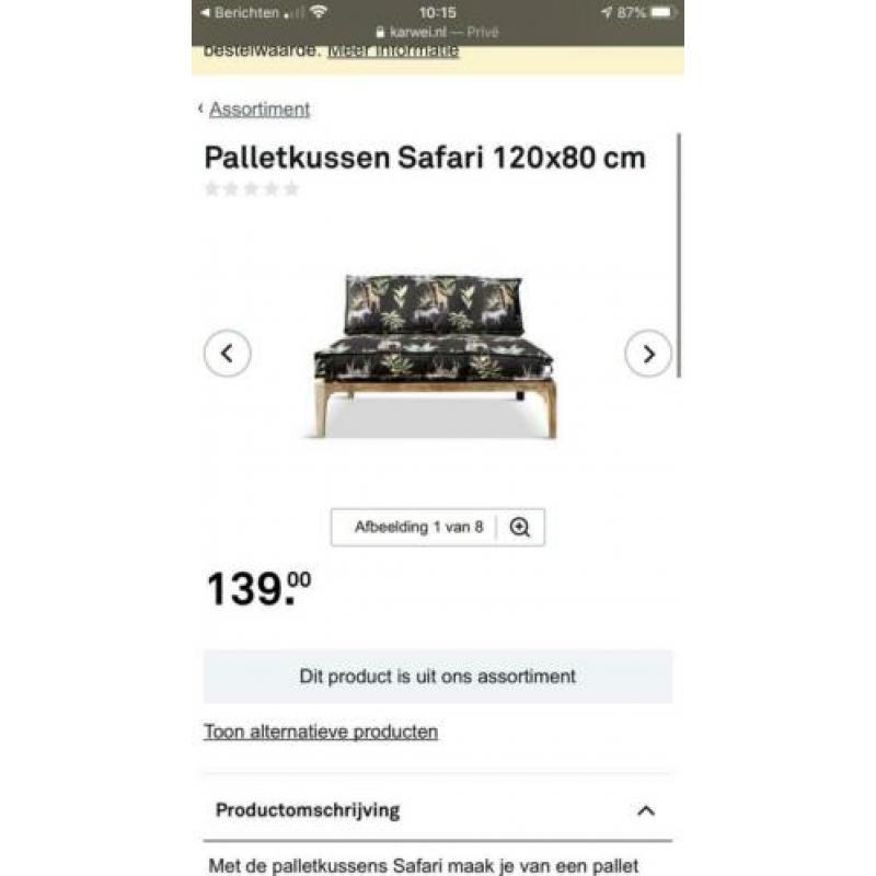 Pallet kussens lounge Safari