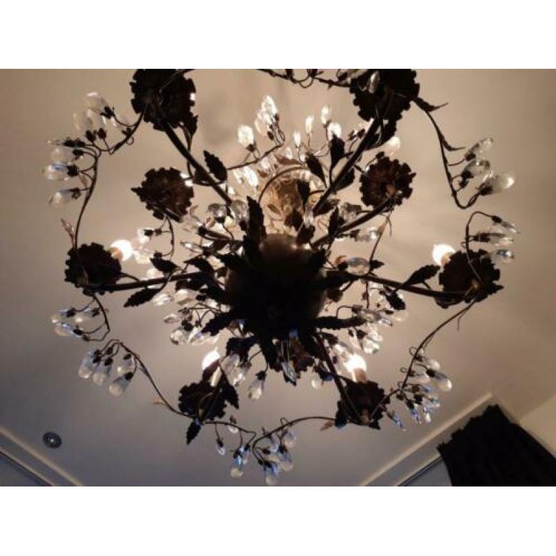 Kristal kroonluchter bloemvormig 9 lamp
