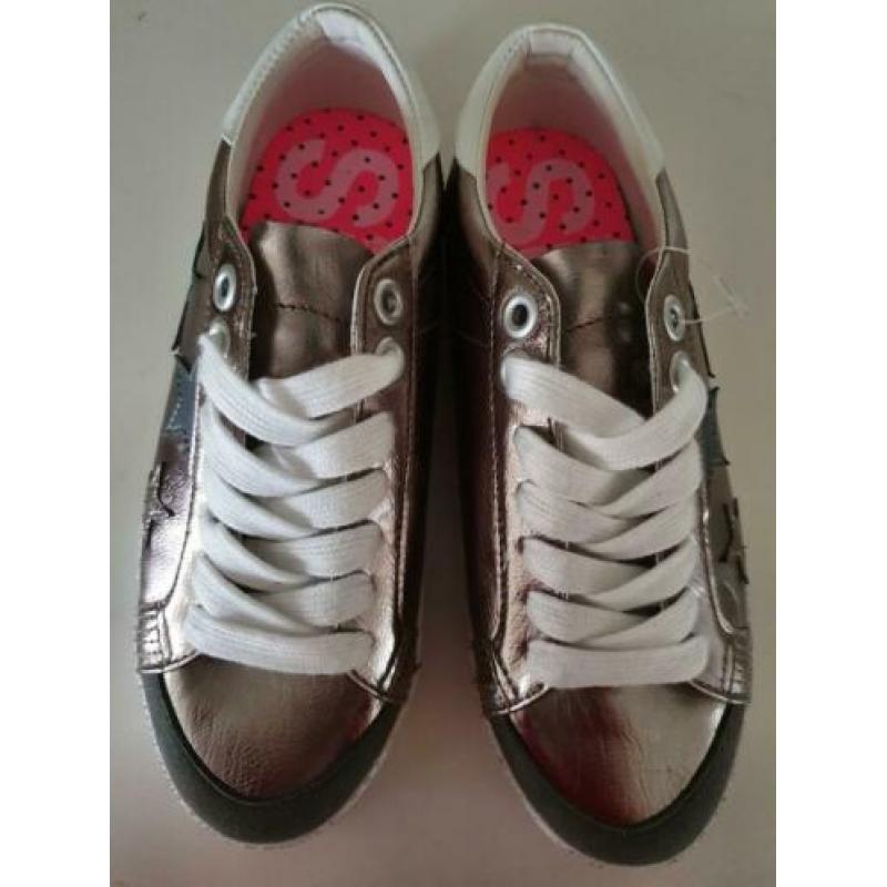 nieuw superdry sneakers zilver sterren maat 37