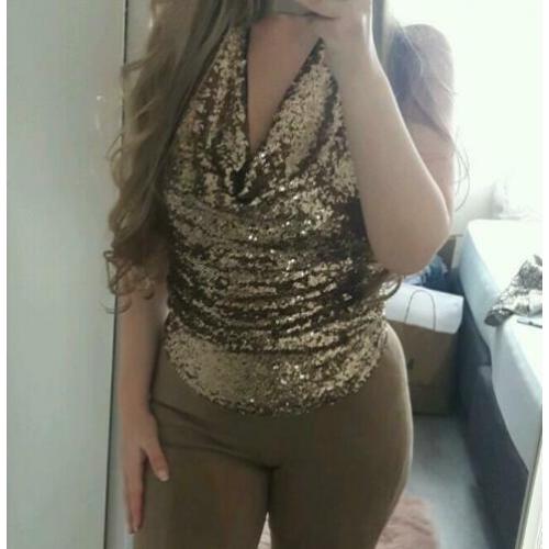 Pailletten top maat XS S M