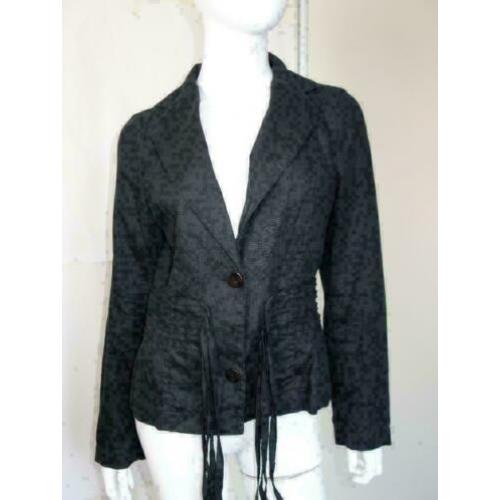 KORTING 1780 NIEUW zwart linnen jasje blazer JUST B; Mt=38'