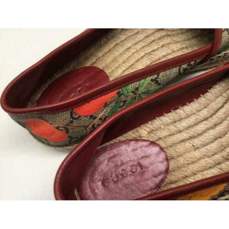Gucci espadrilles suprème canvas met leer maat 37/37,5